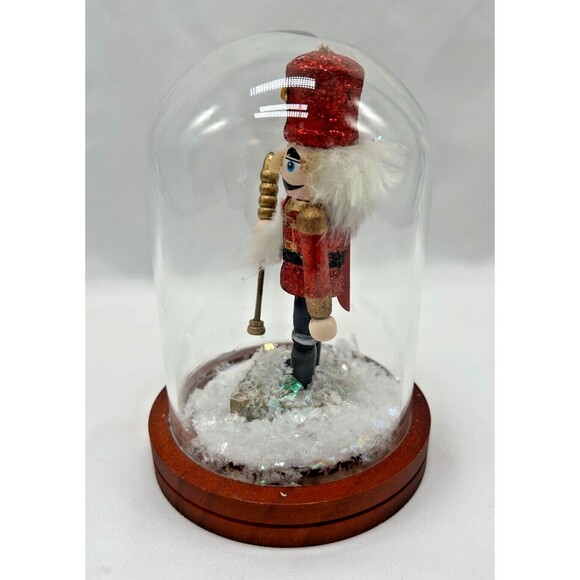 Nutcracker 5" Waterless Snow Globe~Glass Dome w Wood Base~ Christmas Decoration - Picture 4 of 8